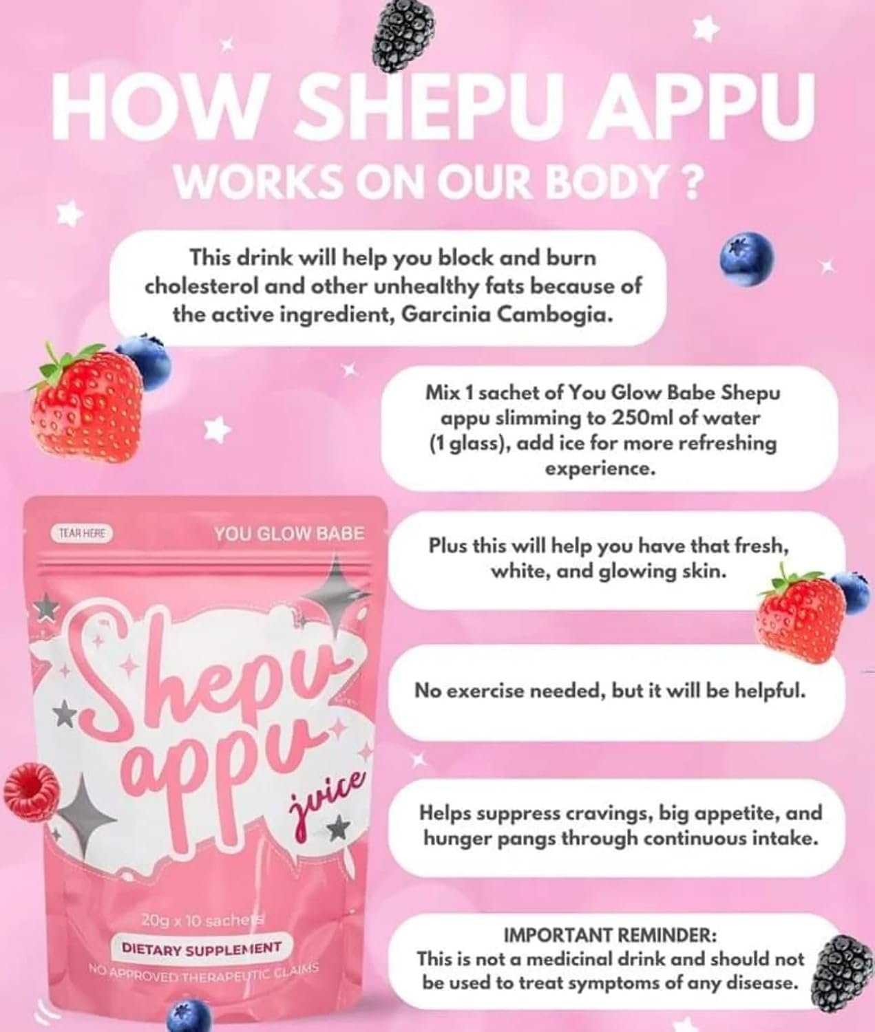 You Glow BABE Shepu Appu Juice DIETARY SUPPLEMENT - Image 2