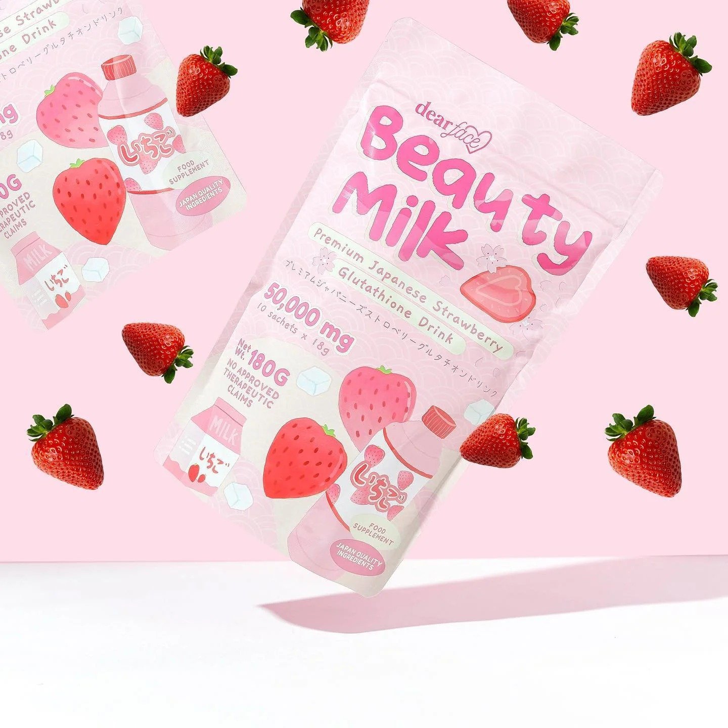 deaR FACE Beauty Milk Premium Japanese Strawberries - Image 5