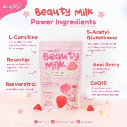 deaR FACE Beauty Milk Premium Japanese Strawberries - Image 4