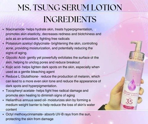 MS TSUNG 10xWHITENING SERUM LOTION SPF 30 - Image 4